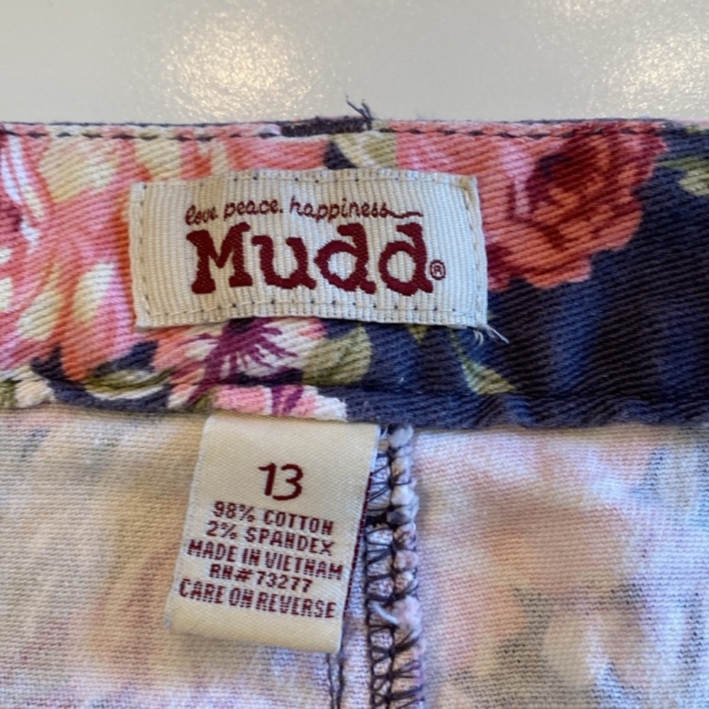Mudd womens medium micro shorts grey floral cotton low rise boho lace whimsygoth - Picture 12 of 12